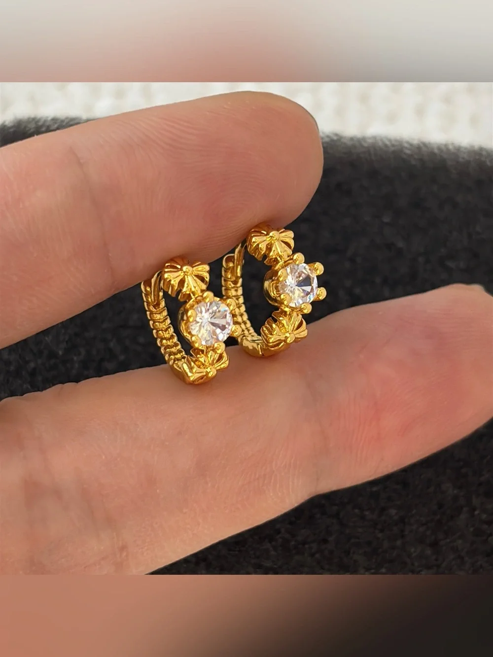 13mm CZ Small Hoop Earrings for Men Women Hip Hop Punk Streetwear Unisex Earring